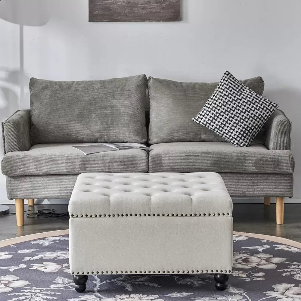 30″ x 30″ Tufted Square Storage Ottoman Bench & Coffee Table - DSARD - DSARD