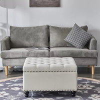 30″ x 30″ Tufted Square Storage Ottoman Bench & Coffee Table - DSARD - DSARD