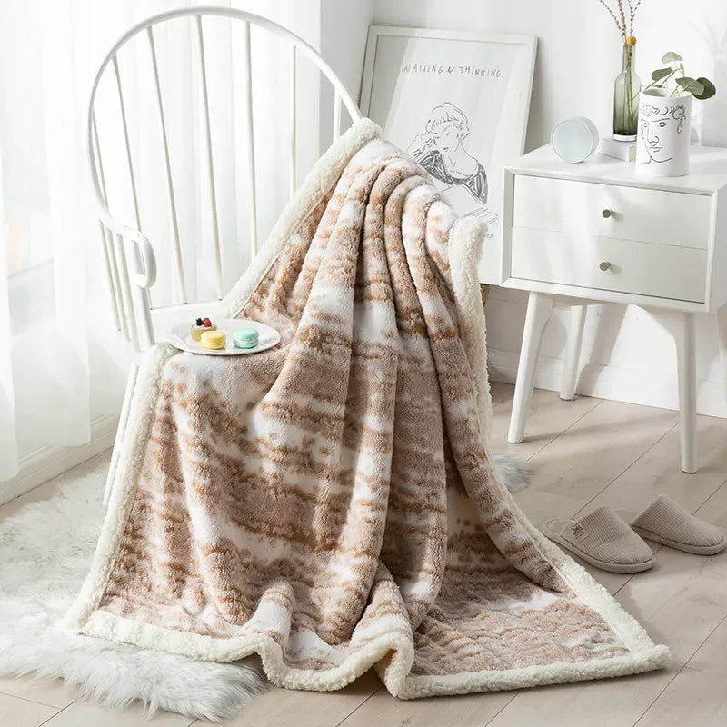 Cotton Velvet Blanket with Double-Sided Lambskin – Soft, Warm & Multifunctional - DSARD