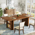 63″ Rectangular Dining Table for 6-8 with Storage Shelves, Industrial Wood Design - DSARD - DSARD
