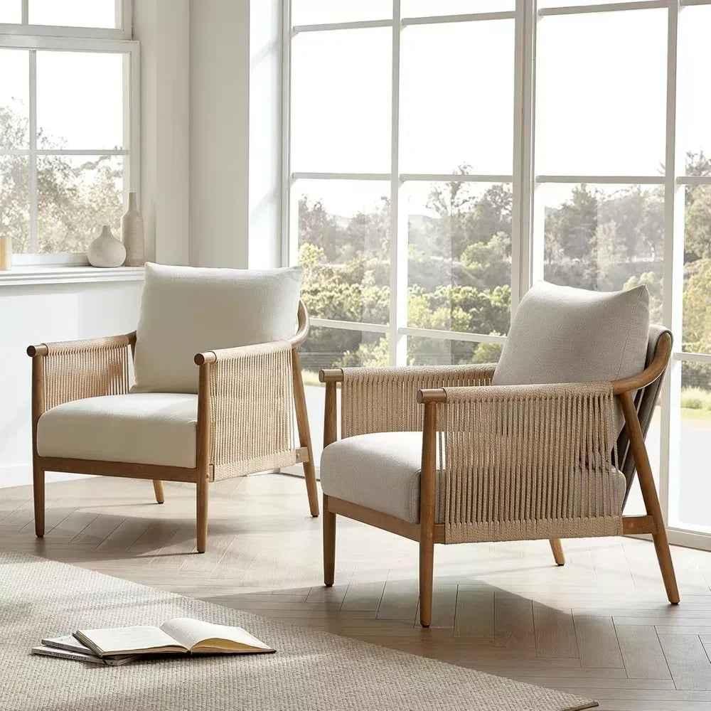 Braid Armchair – Modern Accent Chair with Natural Boho Charm for Living Room - DSARD - DSARD