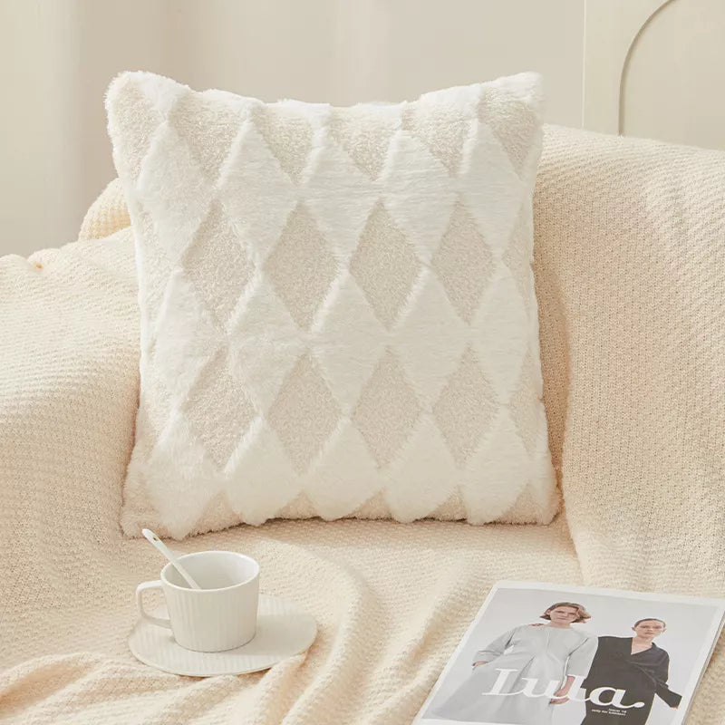 Imitation Rabbit Hair Throw Pillowcase 45x45cm