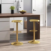 Adjustable Round Metal Bar Stools Set of 2 - DSARD - DSARD