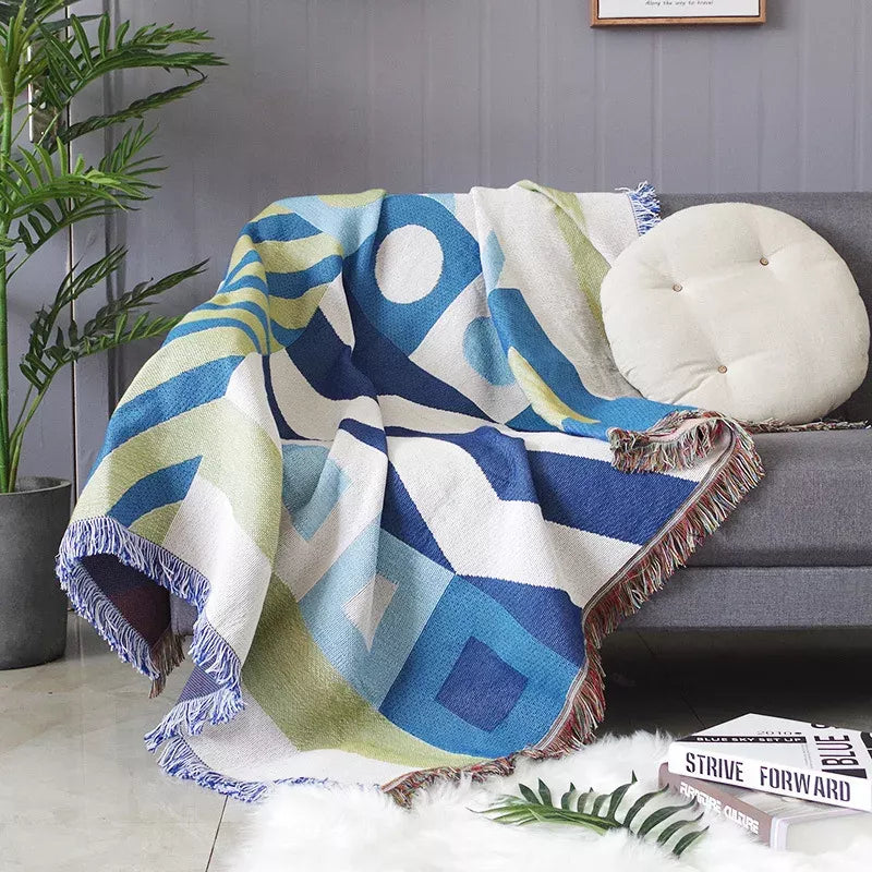 Modern Minimalist Geometric Sofa Throw Blanket – Cozy & Stylish Sofa Cover