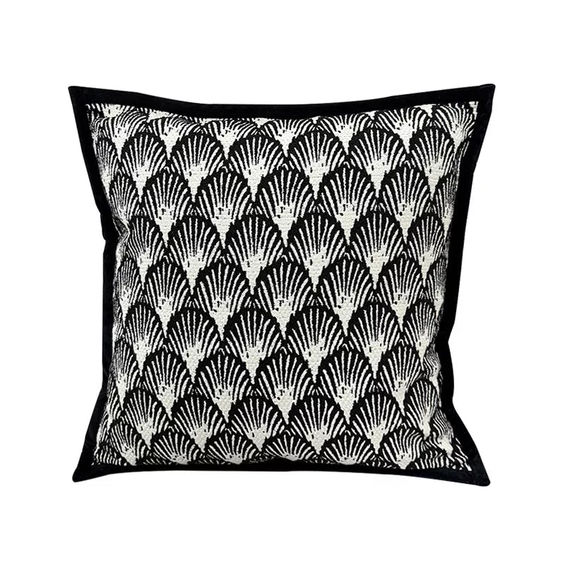 Bohemian Black & White Jacquard Pillow Cover