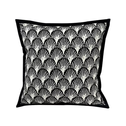 Bohemian Black & White Jacquard Pillow Cover