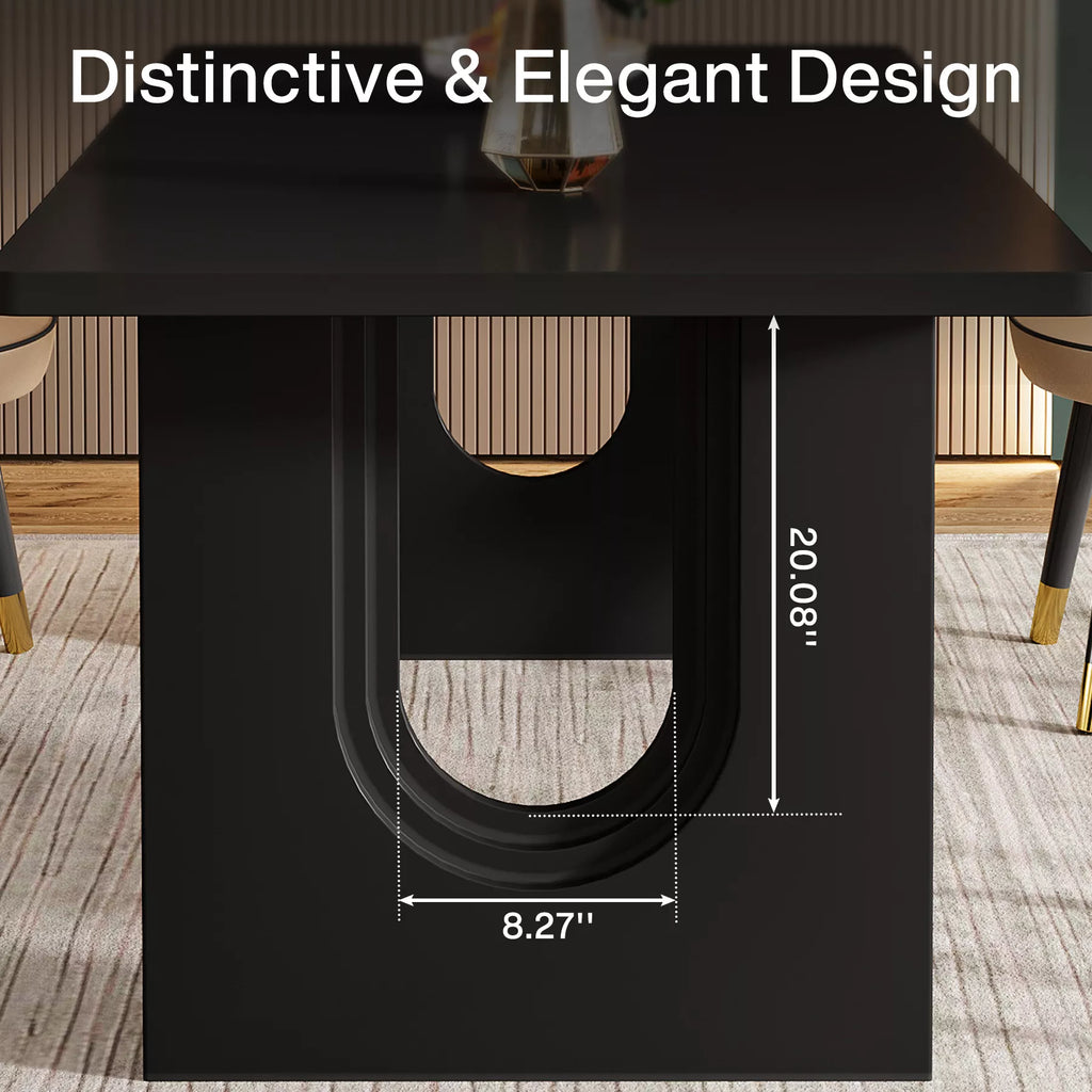 Modern Rectangular Dining Table for 6-8, 71″ Large Wood Kitchen Table - DSARD