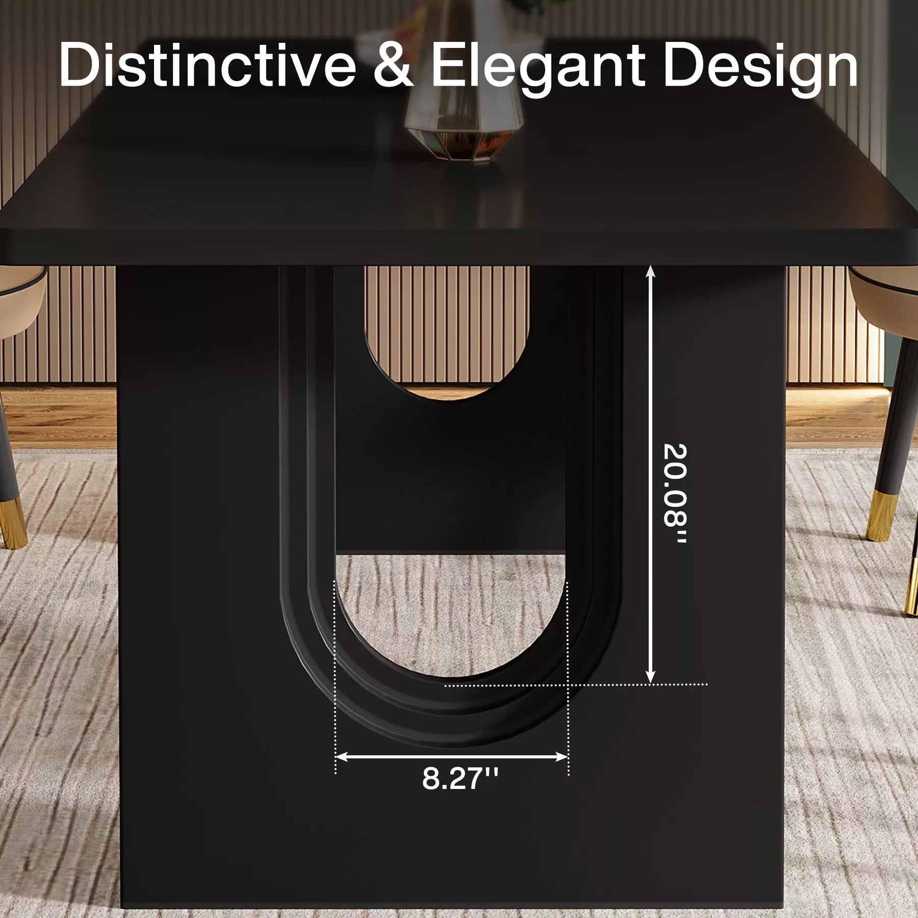 Modern Rectangular Dining Table for 6-8, 71″ Large Wood Kitchen Table - DSARD