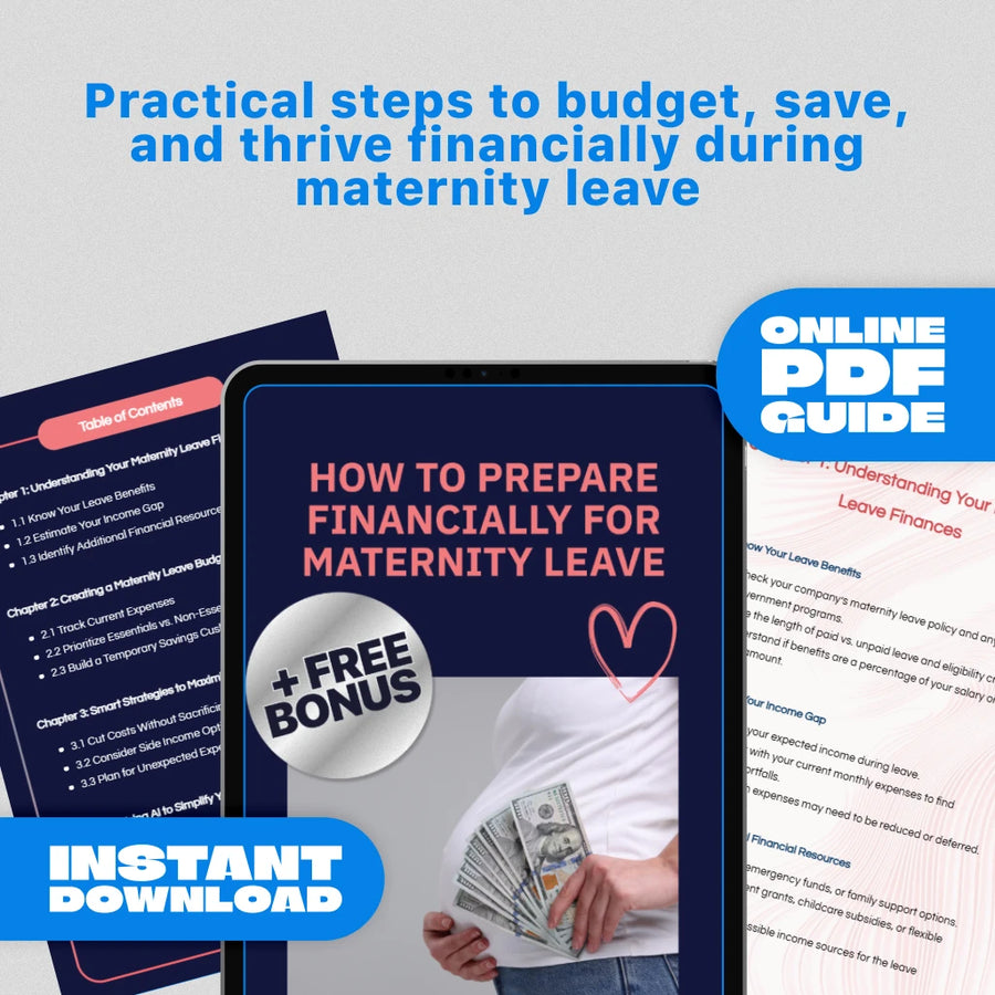 How to Prepare Financially for Maternity Leave | Budgeting Guide, eBook, Digital Download for Moms, Money Planning, Family Finance Checklist