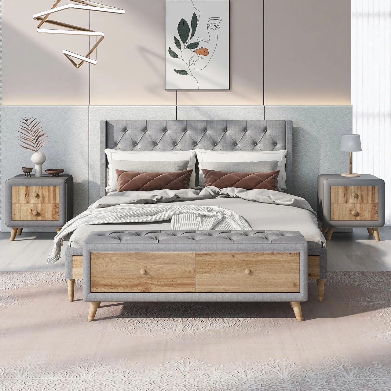 4-Piece Queen Size Bedroom Set - DSARD