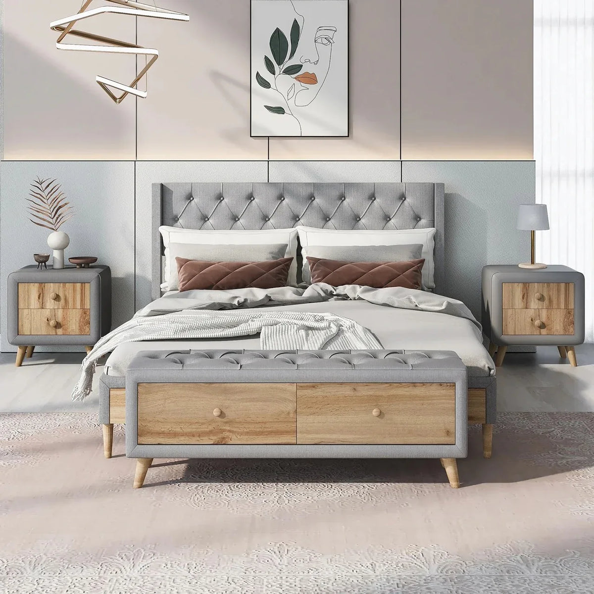 4-Piece Queen Size Bedroom Set - DSARD - DSARD
