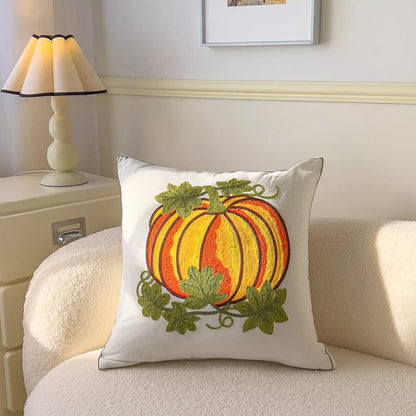 Floral Embroidered Cotton Pillow Cover 18×18 Inch – Cozy Decorative Cushion Case