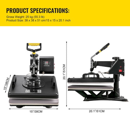 DSARD 8 in 1 Combo Heat Press Machine Multifunctional Sublimation