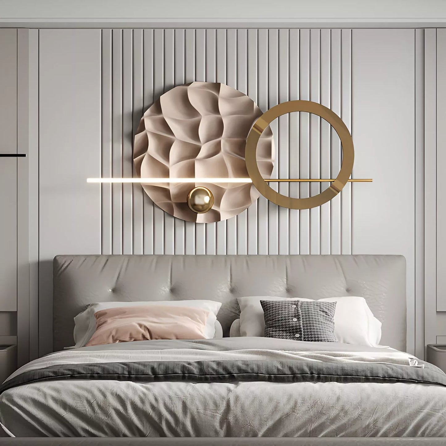 Modern Luxury Metal Wall Art – Creative Bedroom & Living Room Decor