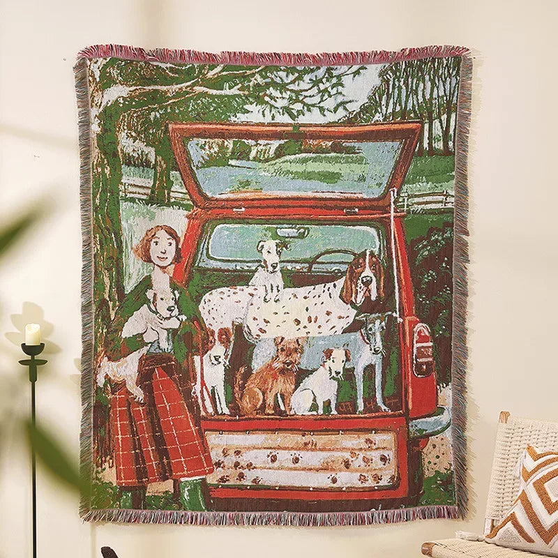 Boho Dog Blanket Throw for Sofa, Bed & Outdoor Adventures - DSARD