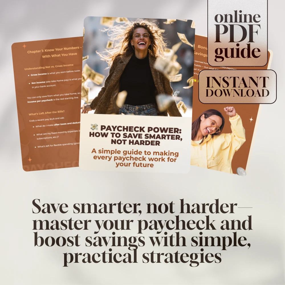 Paycheck Power: How to Save Smarter, Not Harder | Digital Guide on How Much to Save Per Paycheck | Budgeting & Saving Tips eBook