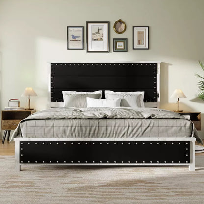 Queen Bed Frame with Upholstered Headboard, Storage Drawers & Adjustable LED Lights - DSARD