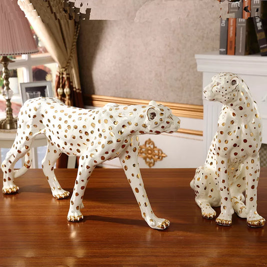Elegant Leopard Sculpture