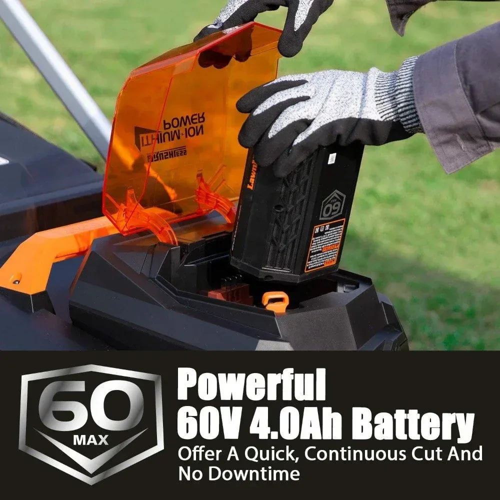 DSARD Cordless 21-Inch Brushless Push Lawn Mower 60V Max with Battery & Fast Charger - DSARD