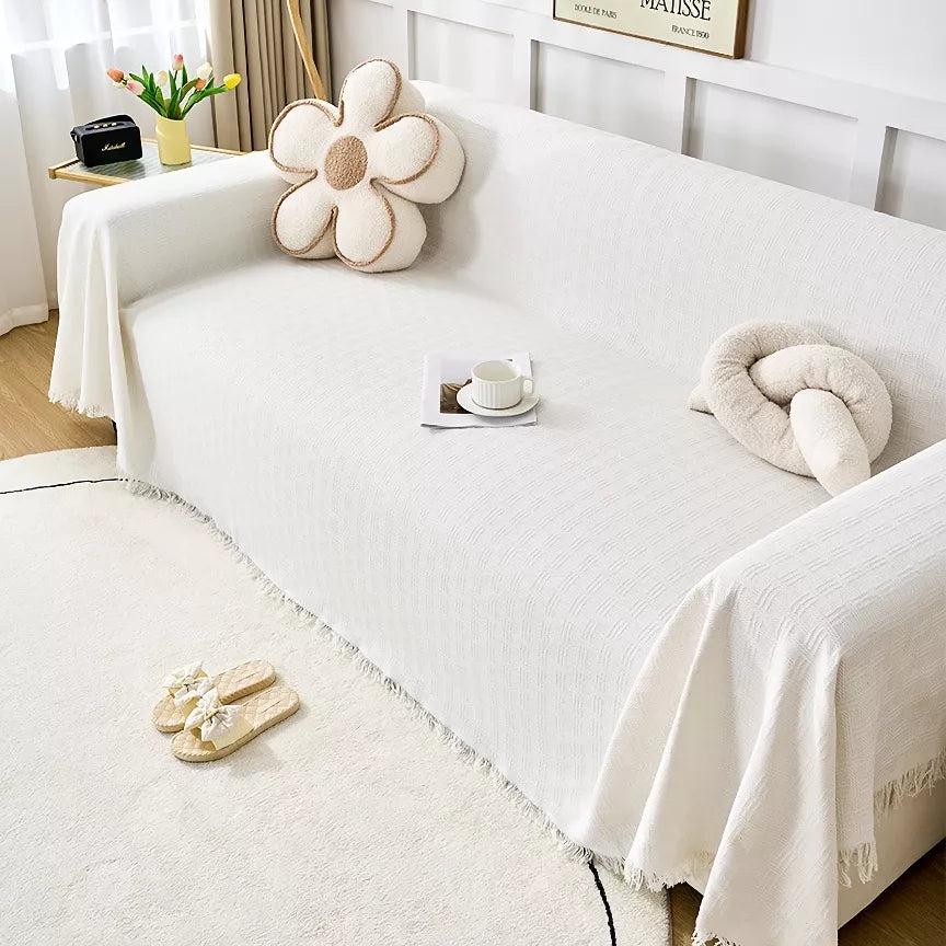 Luxury Cotton Linen Throw Blanket – All Seasons Sofa & Picnic Mat