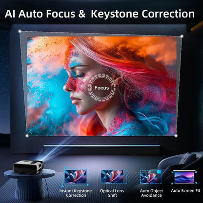 4K 2800 Lumen Portable Smart Projector with Auto Focus & HDR - DSARD