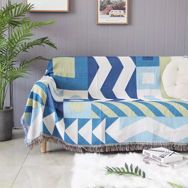Modern Minimalist Geometric Sofa Throw Blanket – Cozy & Stylish Sofa Cover