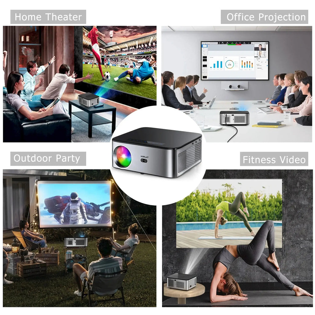 Smart 4K Outdoor Home Theater Projector with Auto Focus & 5G WiFi
