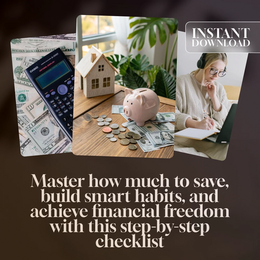 Your Personalized Savings Success Checklist: Master How Much to Save and Win Big | Digital Download | Money-Saving Guide | Financial Freedom Planner