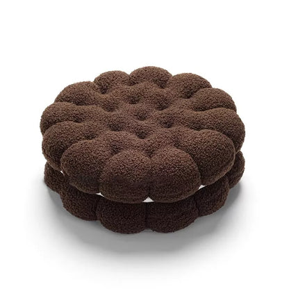 Round Sandwich Biscuit Sofa Pillow – Soft & Comfortable Cushion for Living Room or Bedroom
