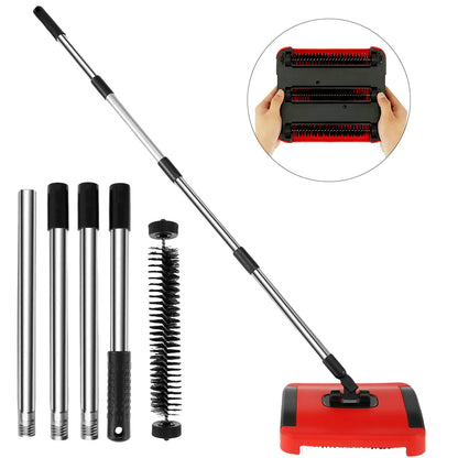 Hand-Push Carpet Floor Sweeper – Automatic Broom Cleaner for Home, Office, Rugs, Pet Hair, Dust & Debris