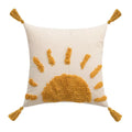Boho Golden Sun Velvet Throw Pillow Cover with Fringe – 12×20/18×18 Inch - DSARD