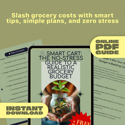 Smart Cart: The No-Stress Guide to a Realistic Grocery Budget | Budget Meal Planning eBook | Digital Download Grocery Budget Guide | PDF Guide