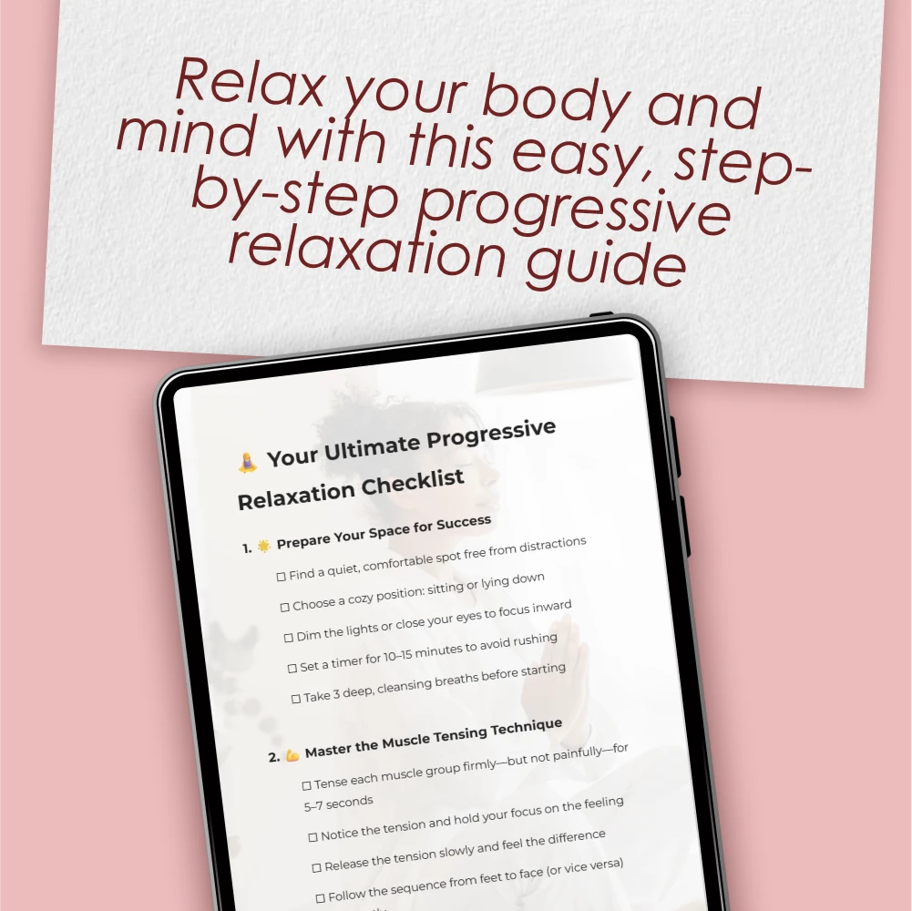 Your Ultimate Progressive Relaxation Checklist – Printable Progressive Relaxation Meditation Guide, Digital Checklist for Daily Mindfulness Practice