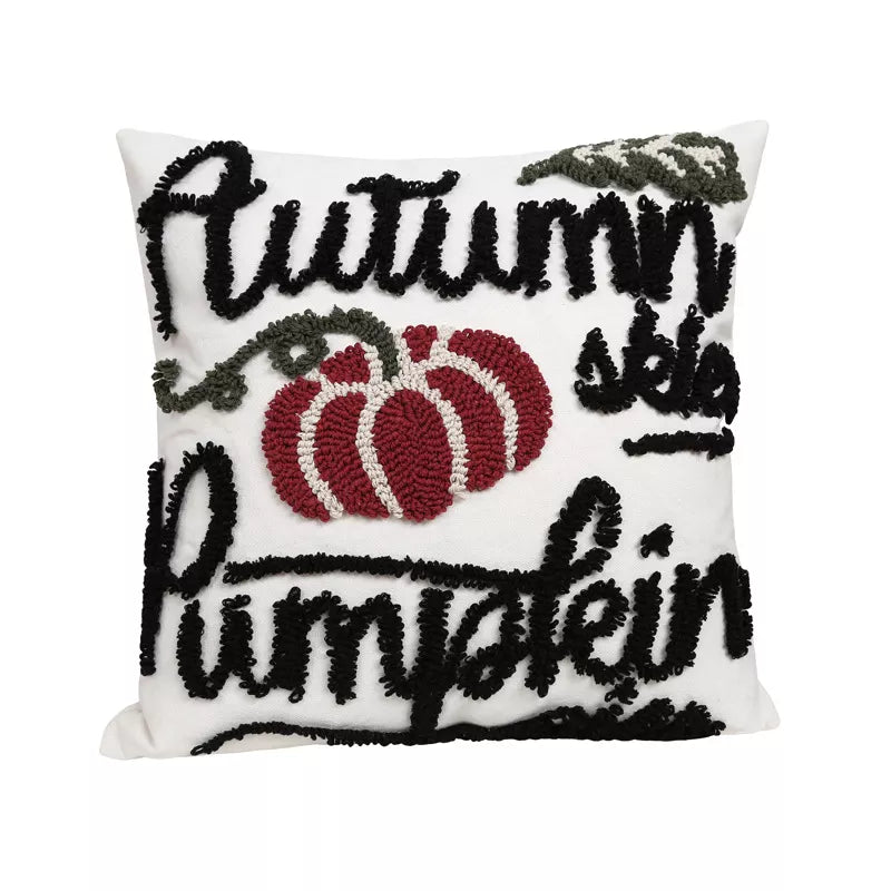 Happy Fall Pumpkin Tufted Pillowcase – Cozy Autumn Decor