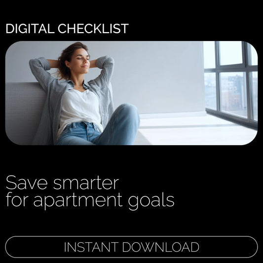 Your Apartment Savings Checklist | Digital Download Checklist for how to save money for an apartment | Budget Planner & Savings Guide
