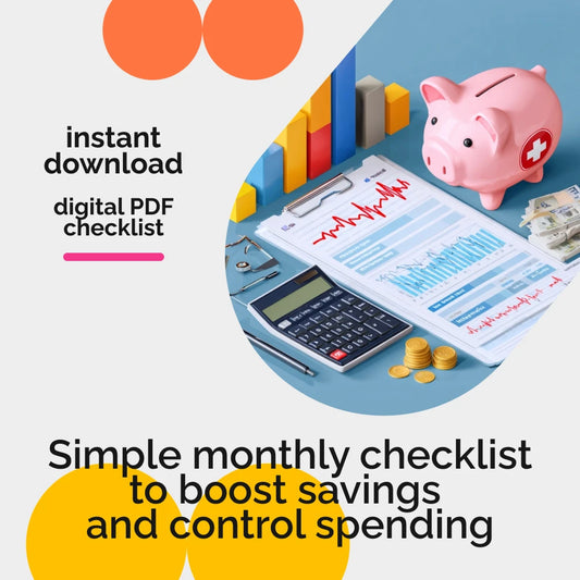 Monthly Money-Saving Power Checklist – Best Way to Save Money Monthly Printable Budget Planner, Personal Finance Digital Download