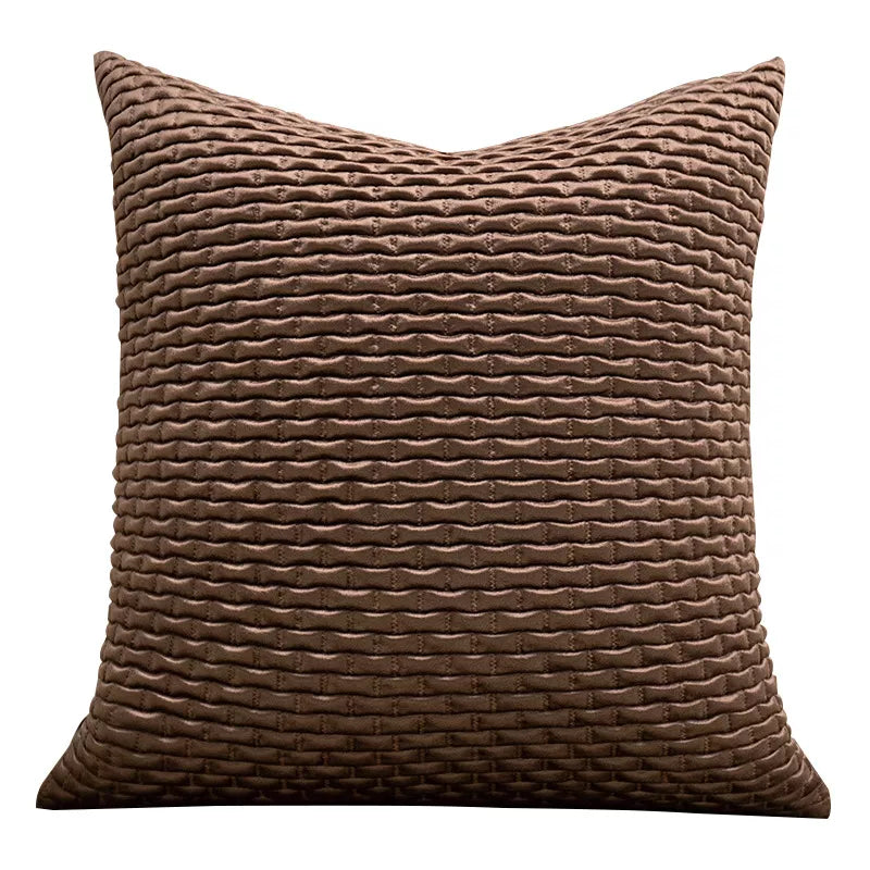 Luxury Autumn Gold Brown Cushion Cover 18x18in Suede Pillow Case