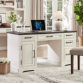 Farmhouse Executive Desk with Drawers and Cabinet - DSARD - DSARD