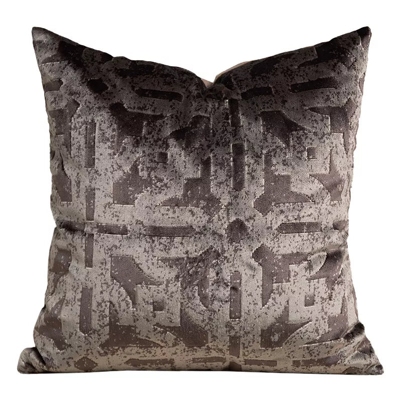 Luxury Autumn Gold Brown Cushion Cover 18x18in Suede Pillow Case