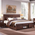 King Size Farmhouse Bed Frame with Sliding Barn Door Storage - DSARD