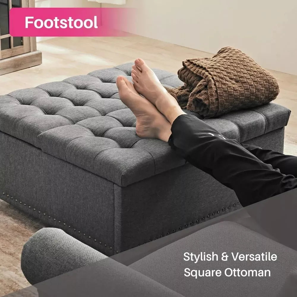 Large Square Storage Ottoman Bench - DSARD