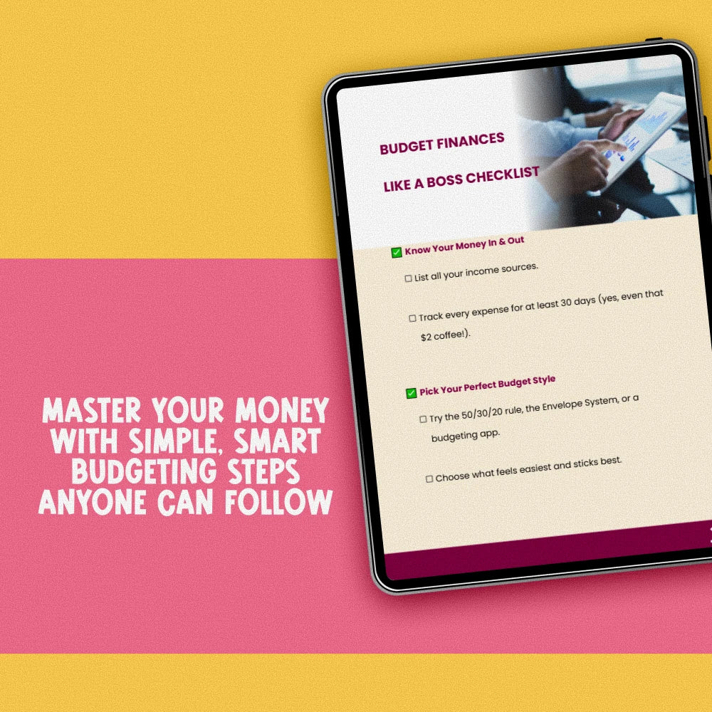 Budget Finances Like a Boss Checklist | How to Budget Your Finances | Printable Digital Budgeting Tool