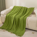 Europe Style Cozy Knitted Throw Blanket with Tassels for Couch & Bed - DSARD