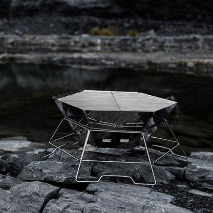 DSARD Portable Stainless Steel Hexagonal BBQ Grill