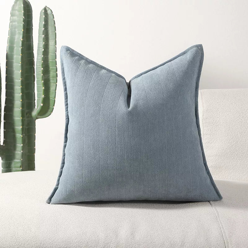 Soft Chenille Herringbone Throw Pillow Cover – Solid Color Decorative Cushion Case