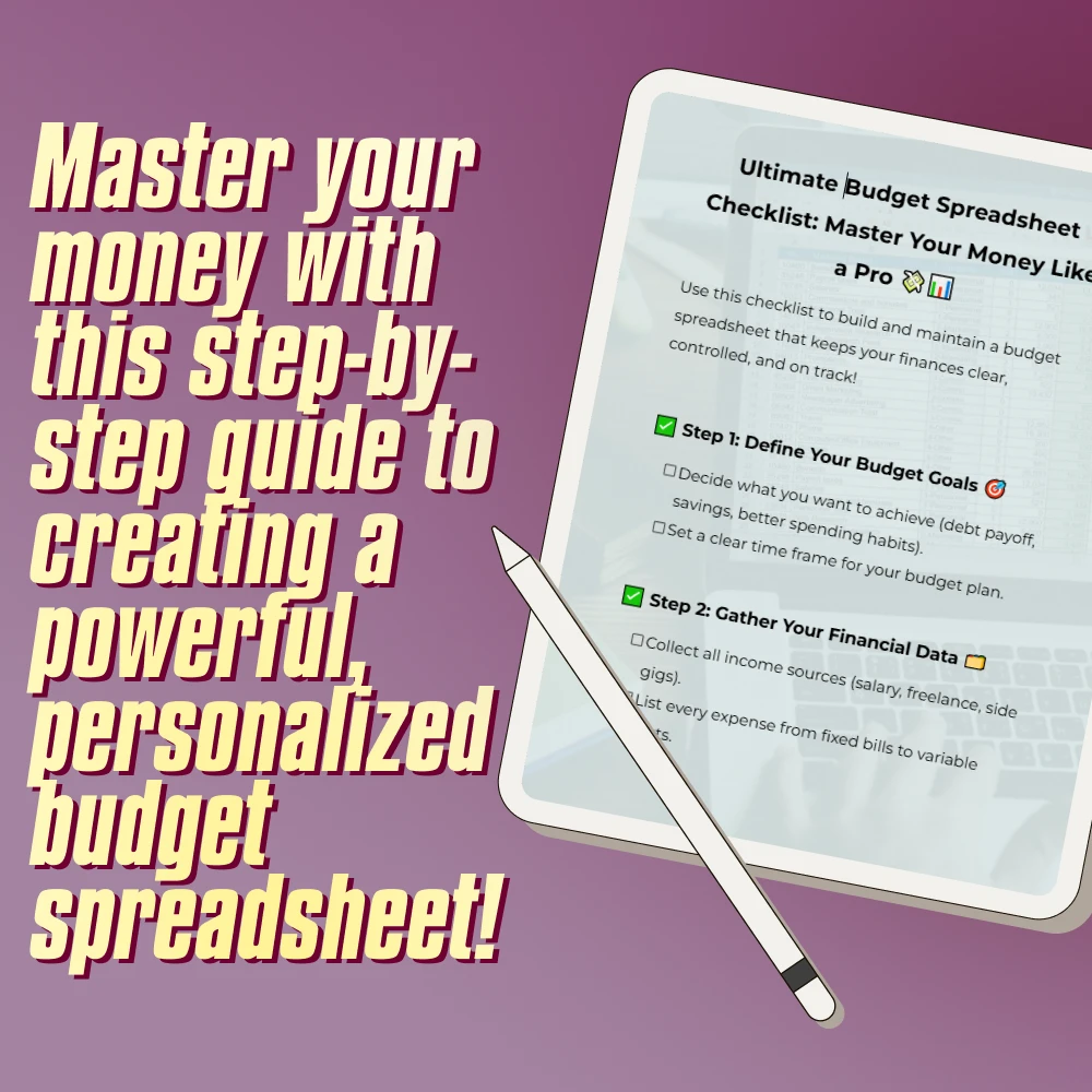 Ultimate Budget Spreadsheet Checklist: Master Your Money Like a Pro | How to Build a Budget Spreadsheet | Financial Planning Tool | Digital Download