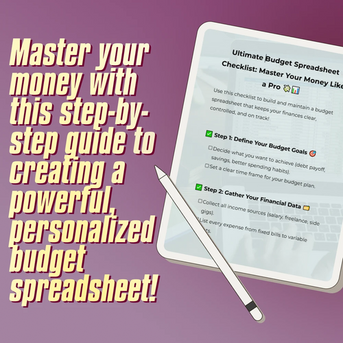 Ultimate Budget Spreadsheet Checklist: Master Your Money Like a Pro | How to Build a Budget Spreadsheet | Financial Planning Tool | Digital Download