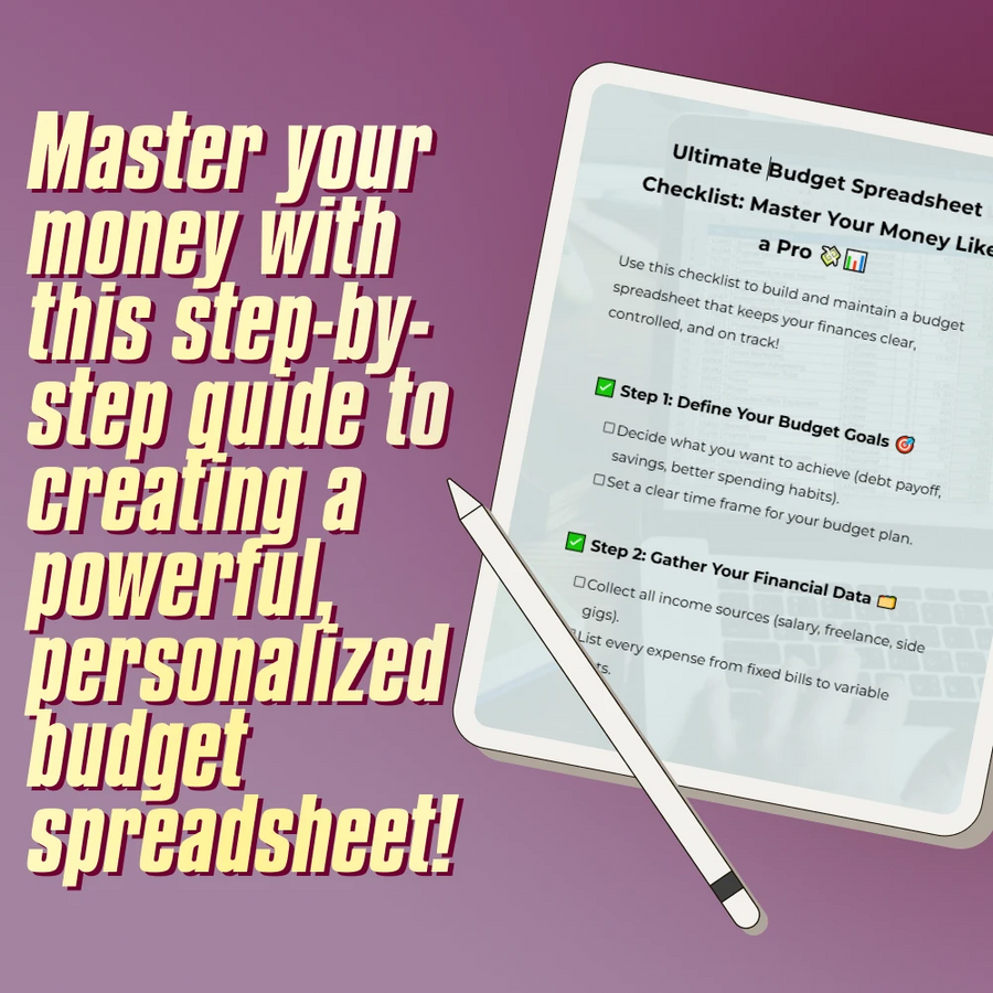 Ultimate Budget Spreadsheet Checklist: Master Your Money Like a Pro | How to Build a Budget Spreadsheet | Financial Planning Tool | Digital Download