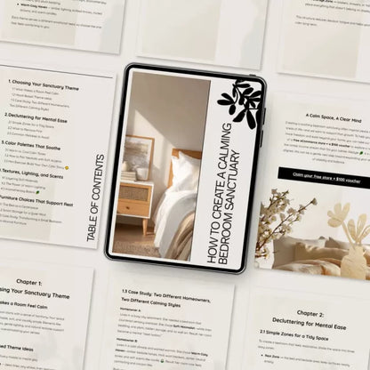 How to Create a Calming Bedroom Sanctuary – eBook Guide to Relaxing Bedroom Design, Decluttering Tips, Soothing Color Palettes, Lighting & Aromatherapy Ideas for a Peaceful Sleep Space
