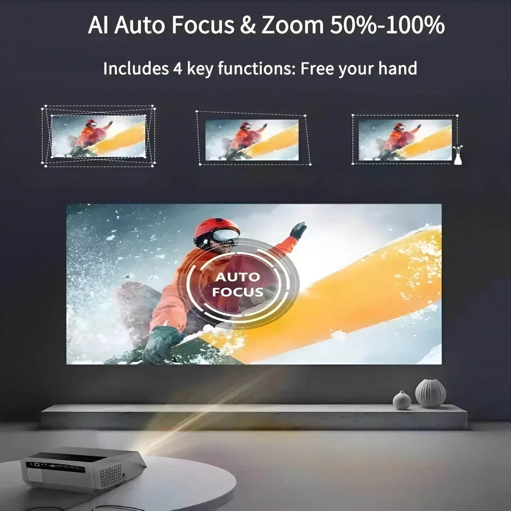 Auto Focus 4K Home Theater Projector with 5G WiFi & Android TV - DSARD